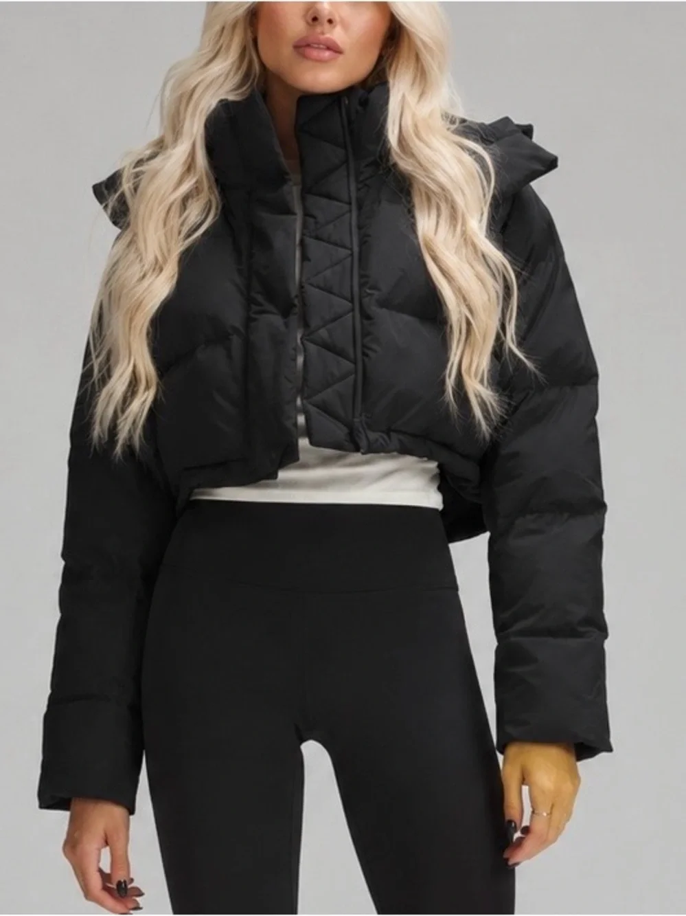 Retired Lululemon Wunder Puff Super-Cropped Jacket Black Down Size 10 NWT